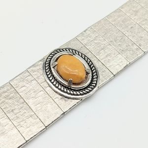 Vintage 50s Chrome and Jasper Bracelet